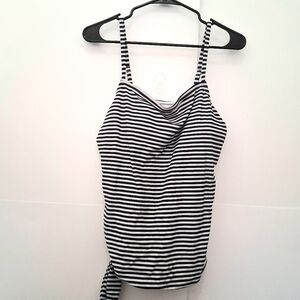 KONA SOL Navy White Striped Tankini Top Size XL